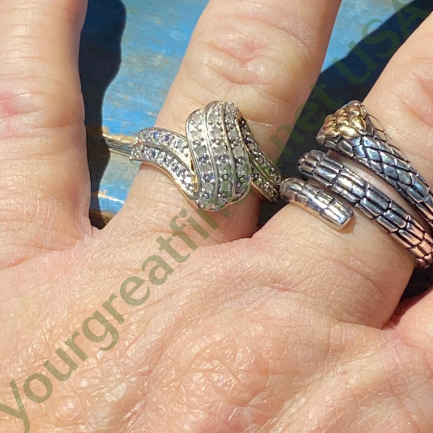 Pre-Owned Gold Vermeil Over Sterling Silver Diamond Ring 7