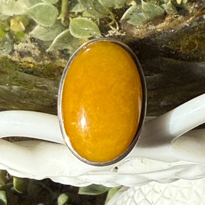 Pre-owned Sterling Silver & Butterscotch Quartz Ring Size 7 ring