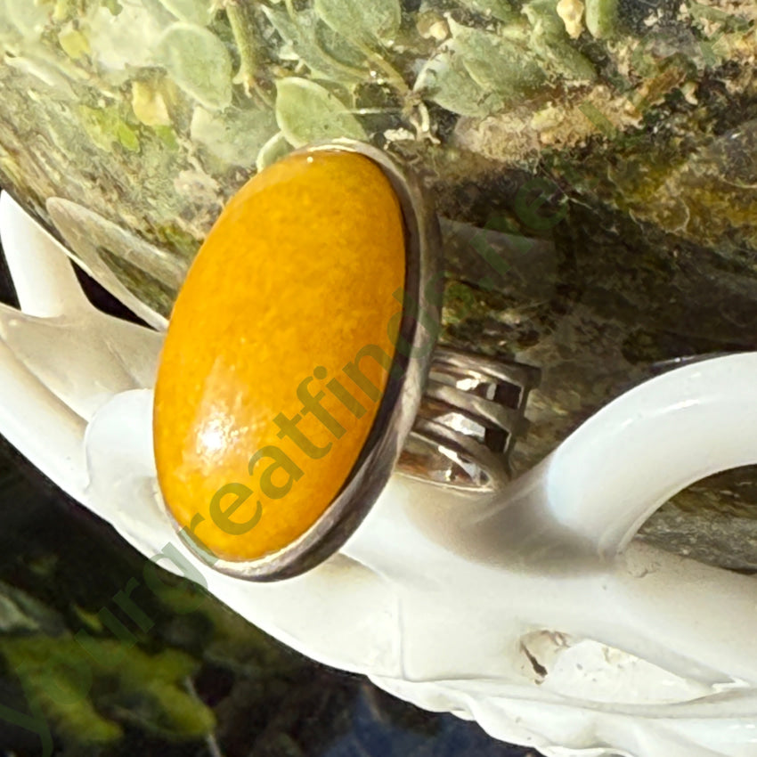 Pre-owned Sterling Silver & Butterscotch Quartz Ring Size 7 ring