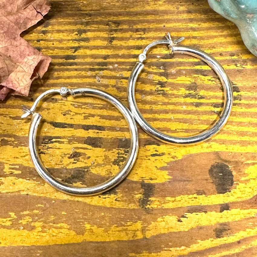 Pre-Owned Sterling Silver Hoop Earrings