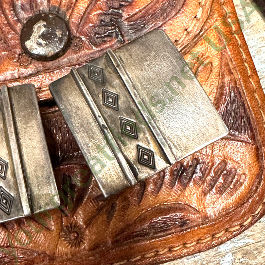 Pre-Owned Sterling Silver Southwestern Clip On Earrings Rain