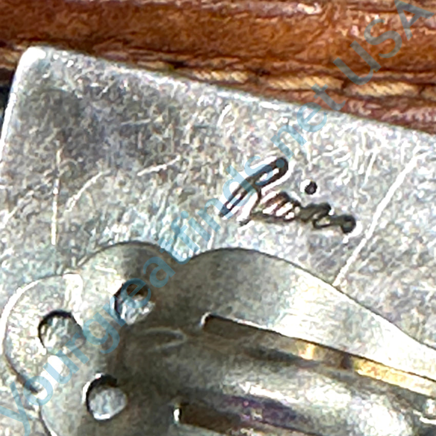 Pre-Owned Sterling Silver Southwestern Clip On Earrings Rain