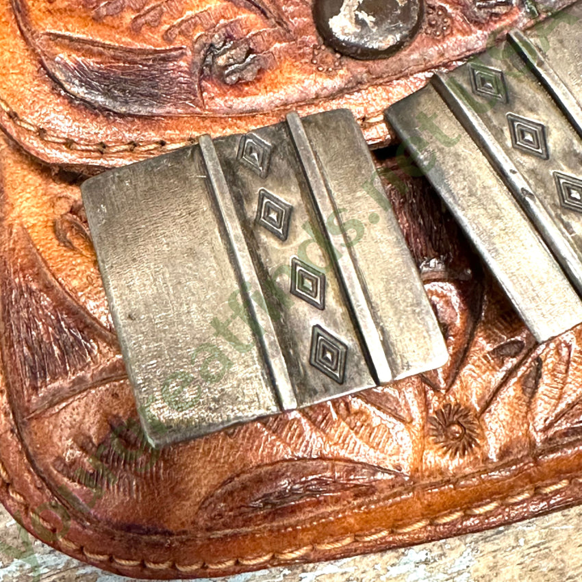 Pre-Owned Sterling Silver Southwestern Clip On Earrings Rain