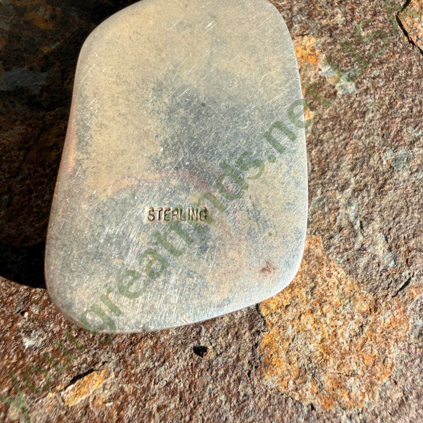 Pre-owned Sterling Silver Turquoise Quartz Druzy Pendant Large pendant
