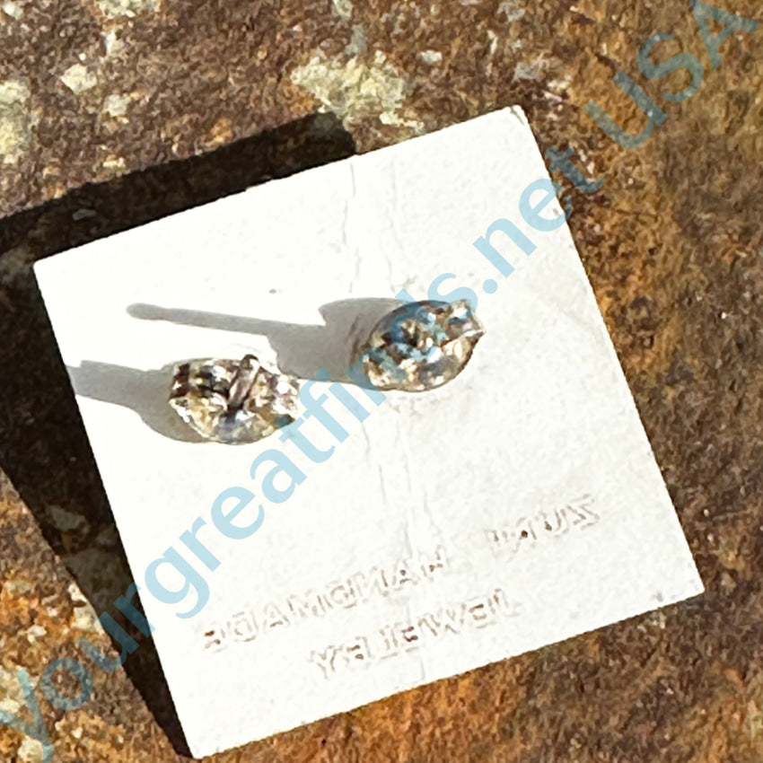 Pre-Owned Zuni Souvenir Pierced Post Sterling Silver Turquoise Stud Earrings