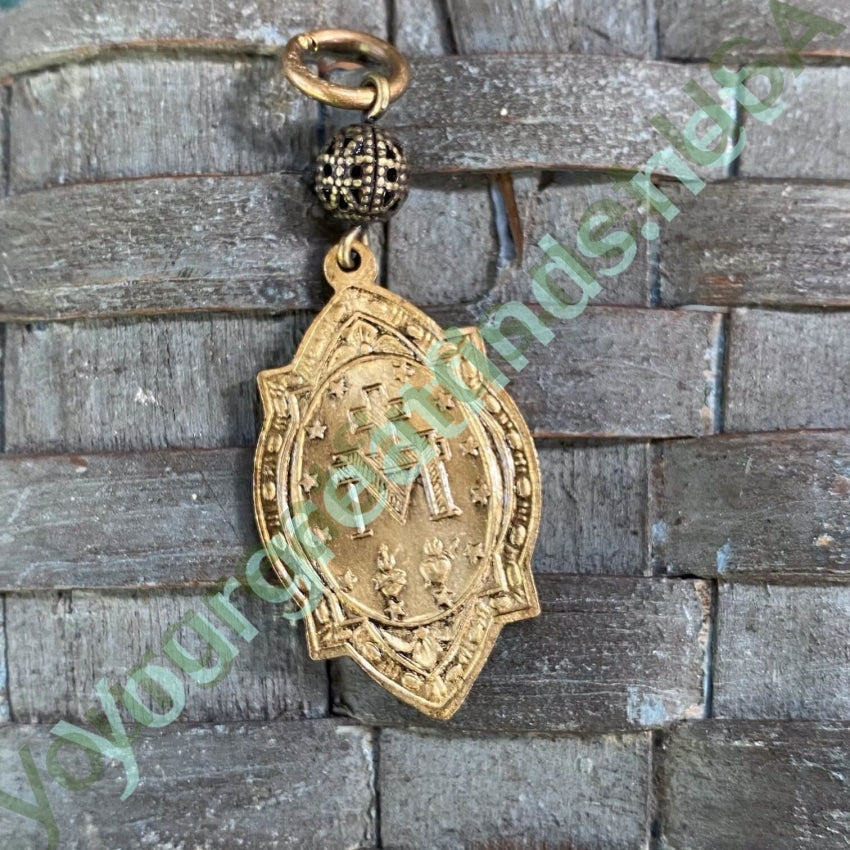 Pretty Goldtone Catholic Devotional Metal Pendant Yourgreatfinds