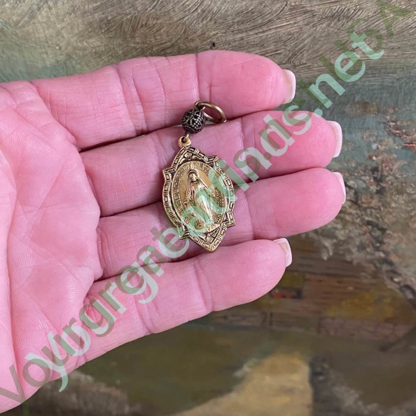 Pretty Goldtone Catholic Devotional Metal Pendant Yourgreatfinds