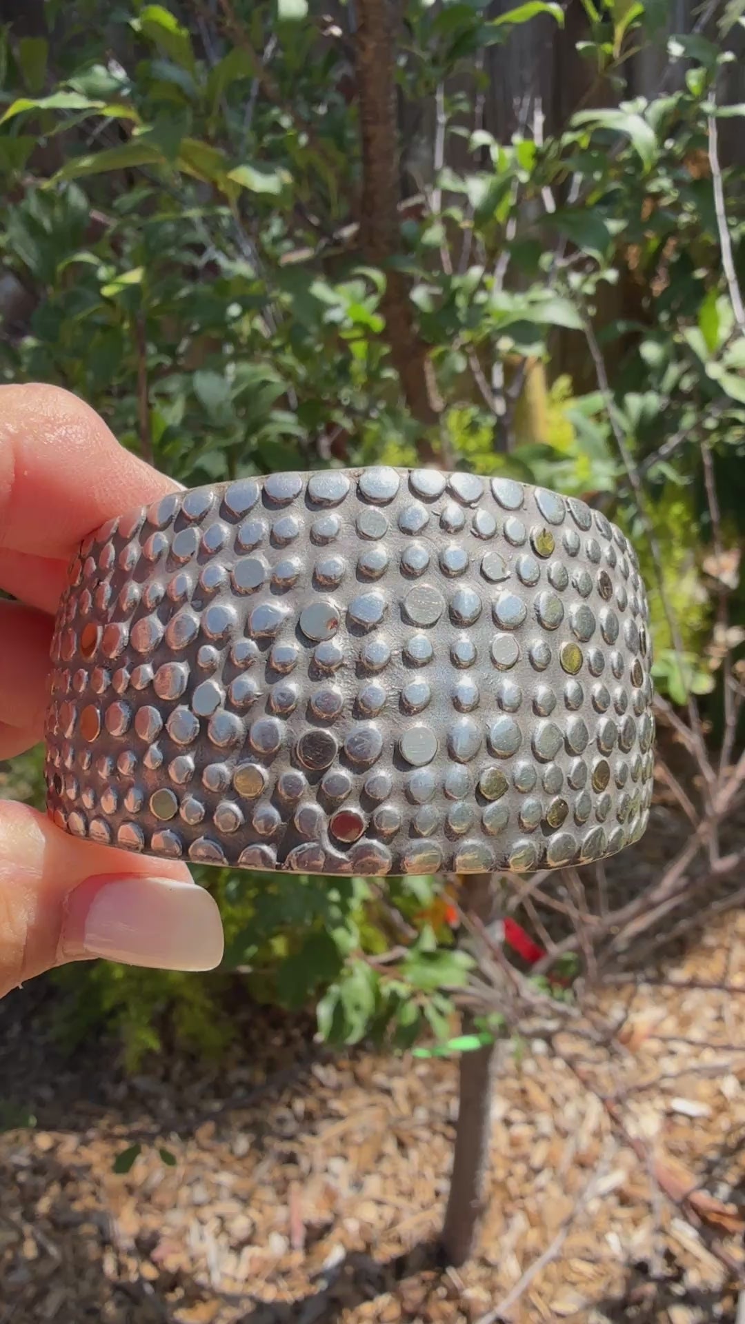 Sterling Silver & 14K Yellow Gold Wide Cuff Bracelet
