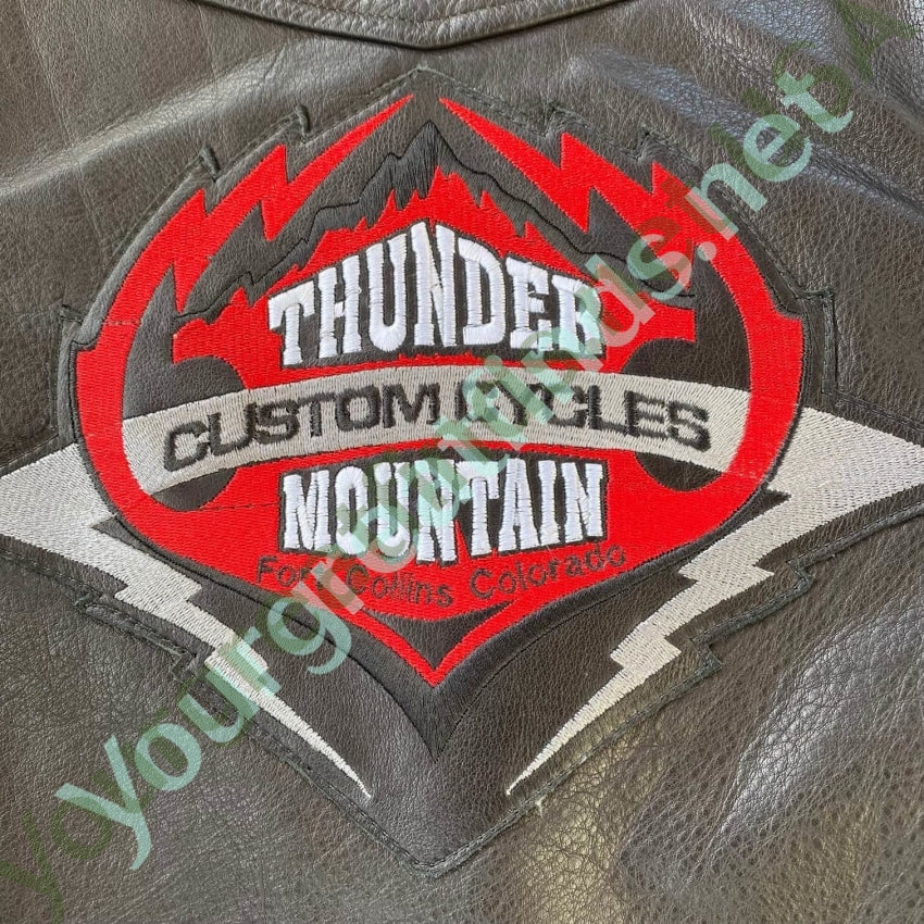Pristine Black Leather Motorcycle Vest Thunder Mountain Custom Yourgreatfinds