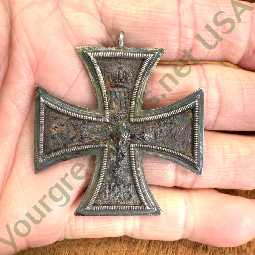Prussia Iron Cross 1813 Sterlin Frame Germany Pendant