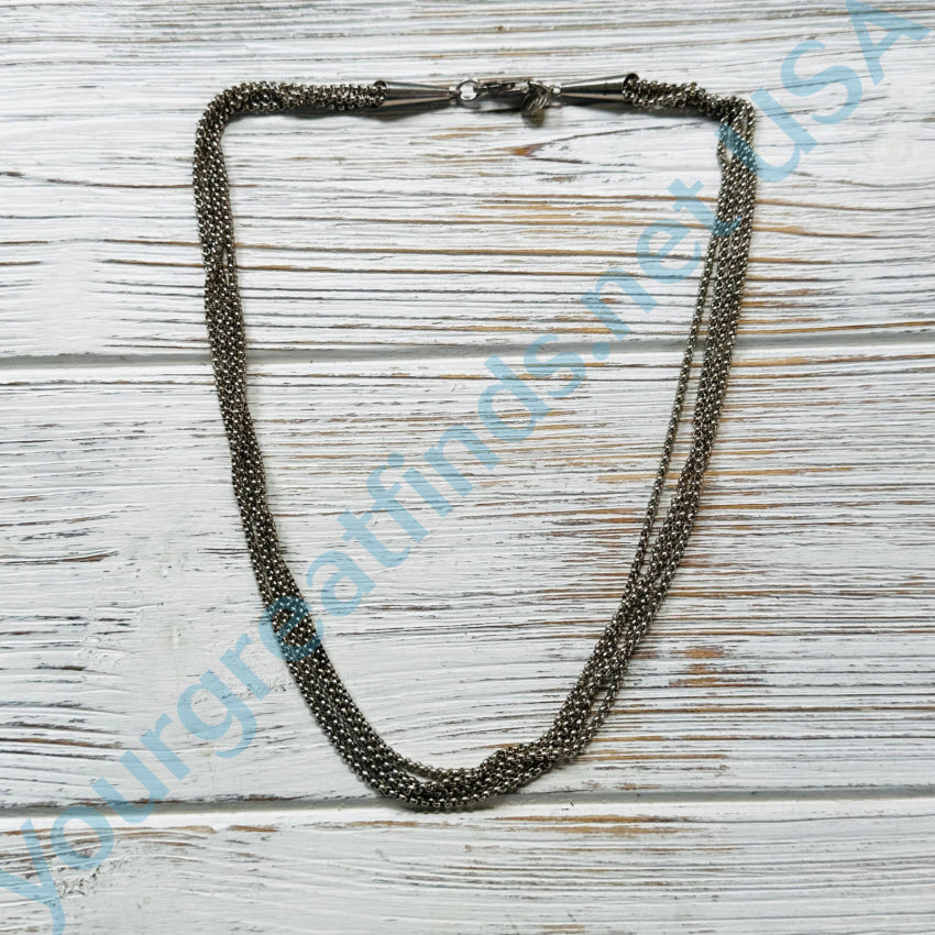 Quadruple Chain Sterling Silver 18” Long Necklace