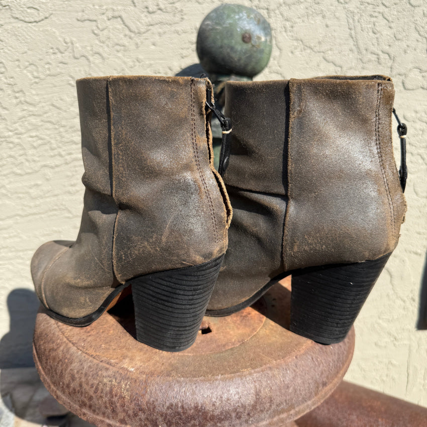 Rag & Bone Newbury Ankle Boots Booties Metallic Gray 37 boots