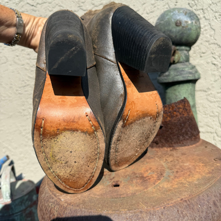 Rag & Bone Newbury Ankle Boots Booties Metallic Gray 37 boots