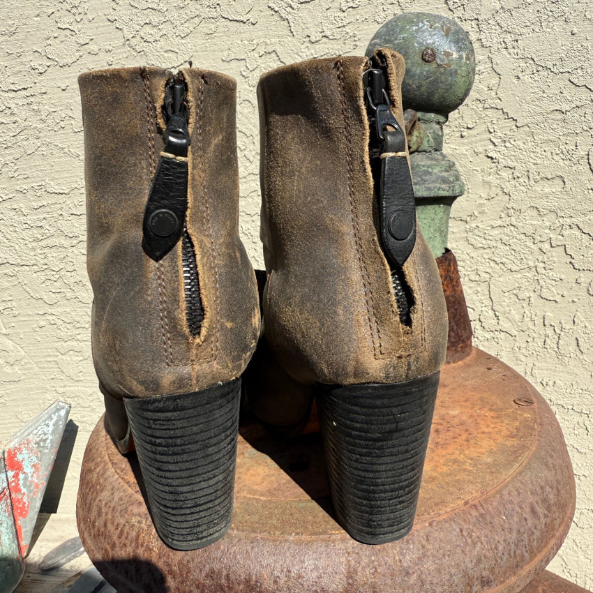 Rag & Bone Newbury Ankle Boots Booties Metallic Gray 37 boots