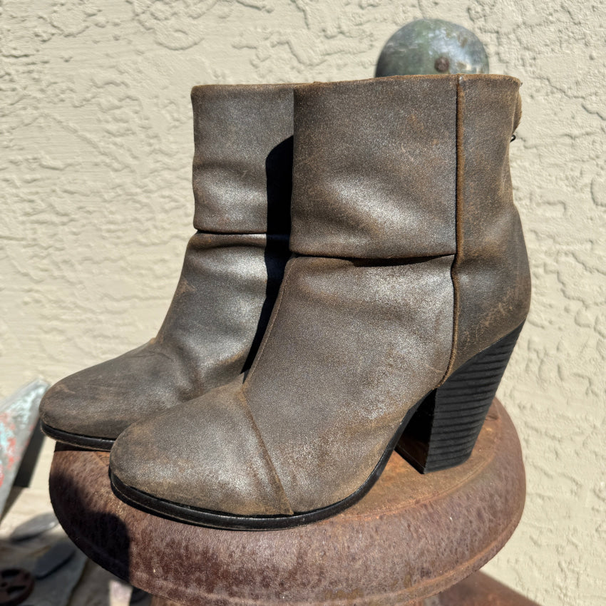 Rag & Bone Newbury Ankle Boots Booties Metallic Gray 37 boots