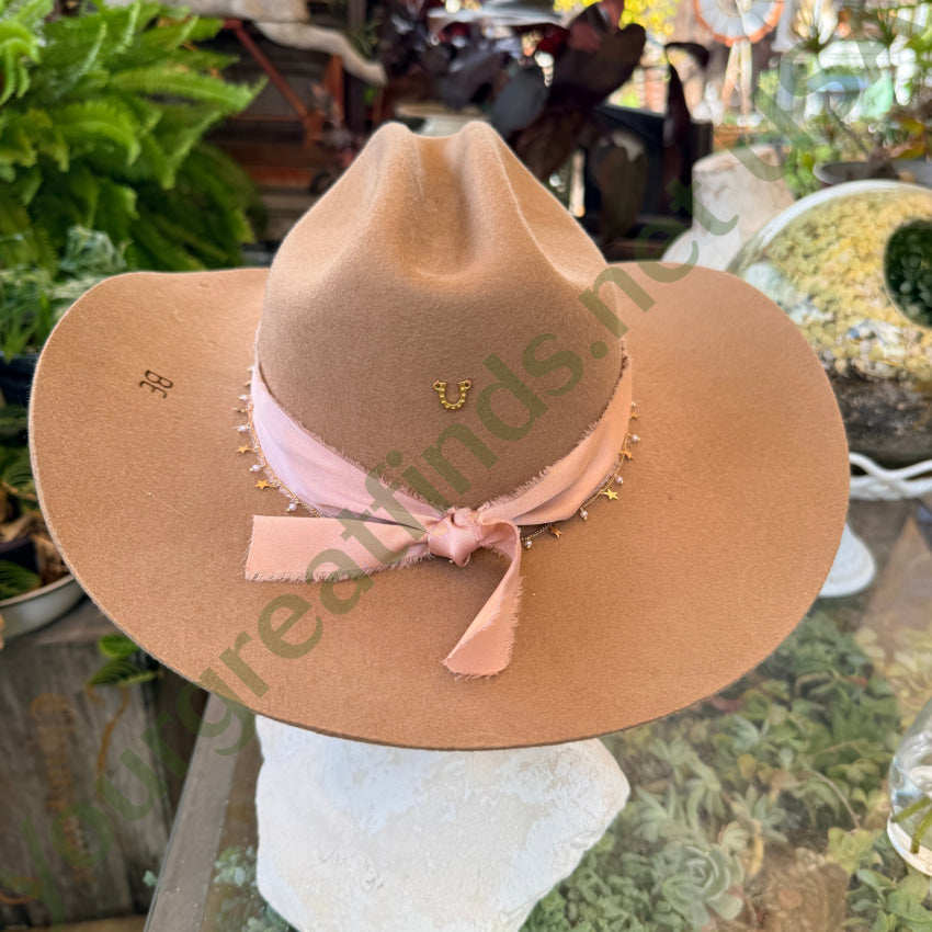 Rancher Hat Bar Tan Cowgirl Hat Adjustable Size cowgirl hat
