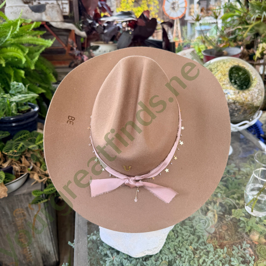 Rancher Hat Bar Tan Cowgirl Hat Adjustable Size cowgirl hat