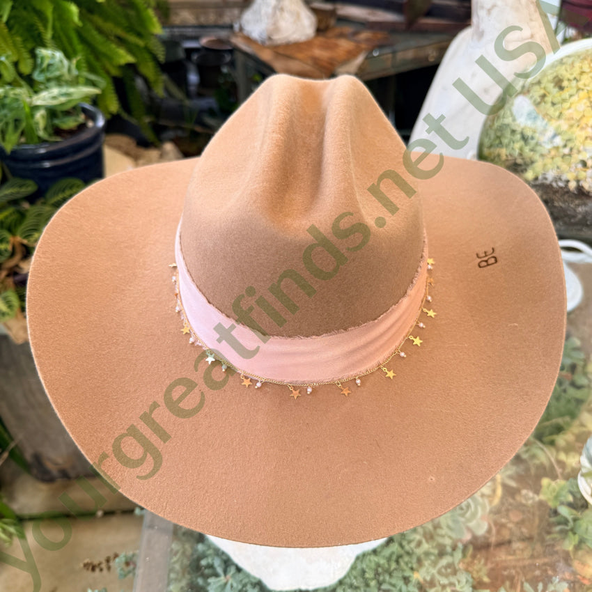 Rancher Hat Bar Tan Cowgirl Hat Adjustable Size cowgirl hat