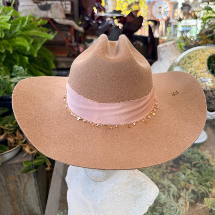 Rancher Hat Bar Tan Cowgirl Hat Adjustable Size cowgirl hat