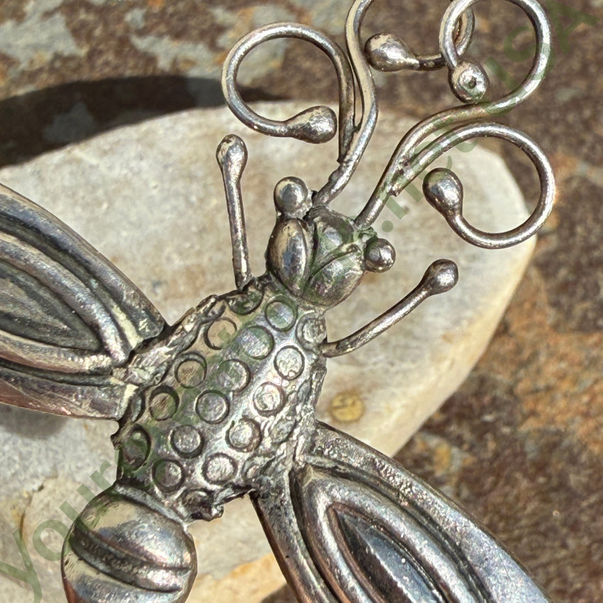 RARE 1940s Victoria Ana Nunez Brilanti Dragonfly Brooch Sterling Silver pin