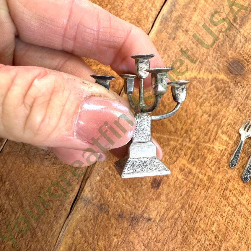 Rare! Antique 31 Piece Sterling Silver Miniature Dolhouse Dining Service Wallace Gorham Toy Silver