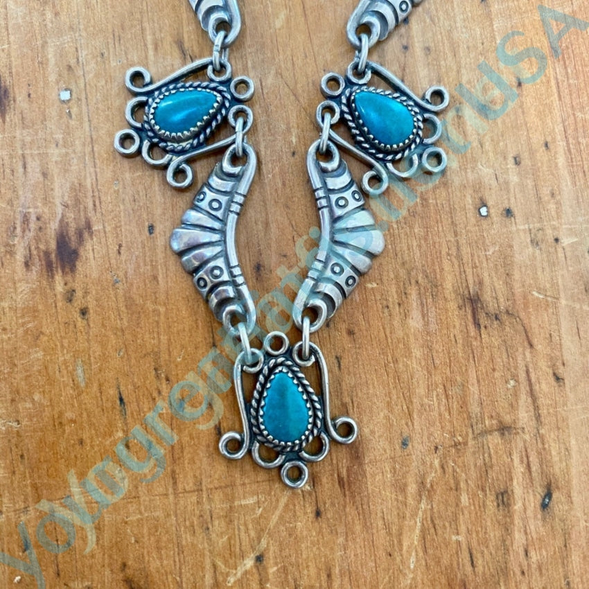 Rare Fred Harvey Navajo Choker Necklace with Turquoise Sterling Silver Yourgreatfinds