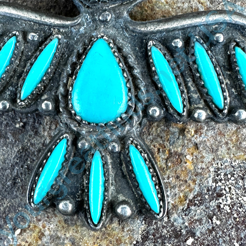 Rare Navajo Peyote Bird Pendant Sterling Silver & Turquoise Pendant