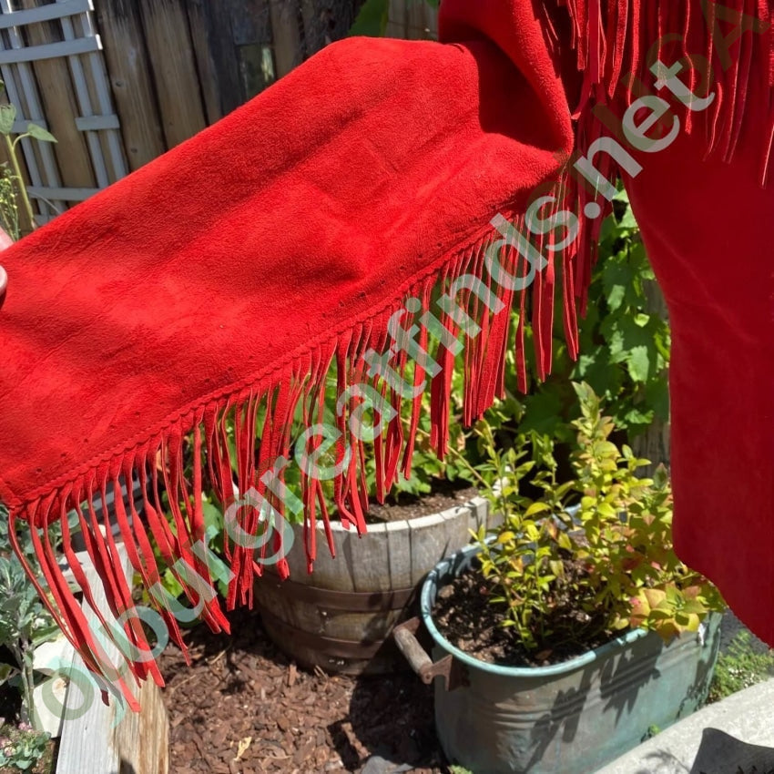 Red Deerskin Suede Beaded Western Jacket Gossamer Wings Yourgreatfinds