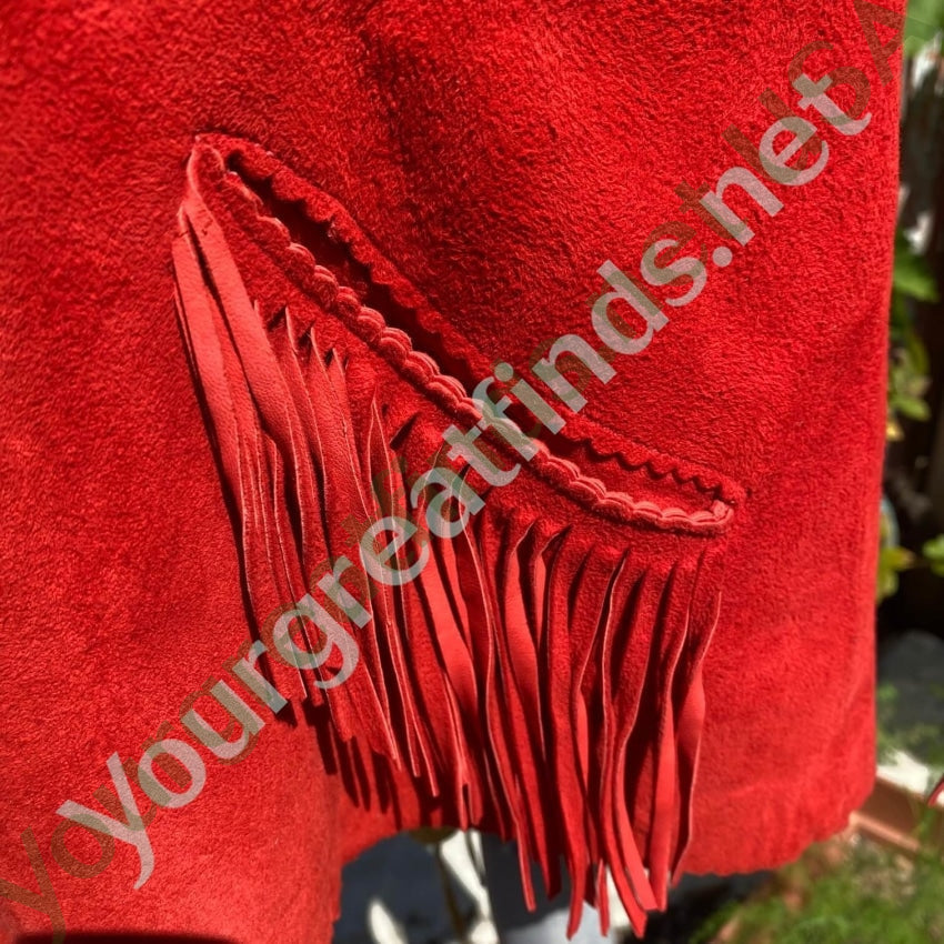 Red Deerskin Suede Beaded Western Jacket Gossamer Wings Yourgreatfinds