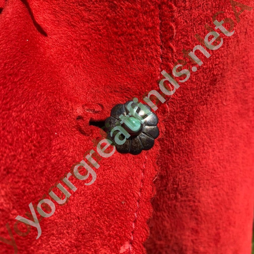 Red Deerskin Suede Beaded Western Jacket Gossamer Wings Yourgreatfinds
