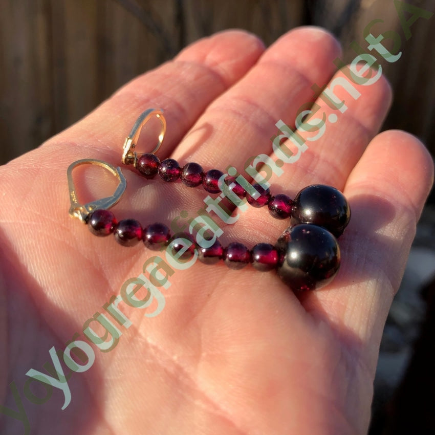 Red Garnet Beaded Earrings Gold Filled French Ear Wires Yourgreatfinds