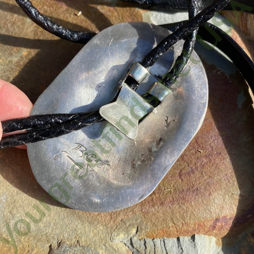 Robert Becenti Jr Navajo Sterling Silver Storyteller Bolo Tie