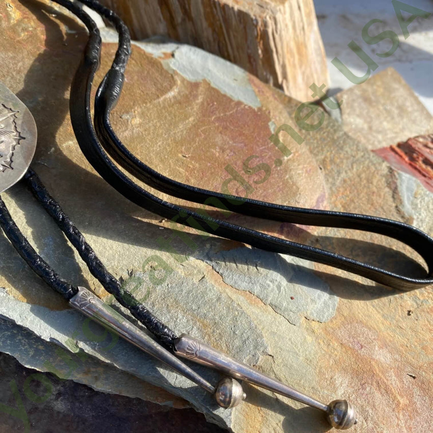 Robert Becenti Jr Navajo Sterling Silver Storyteller Bolo Tie