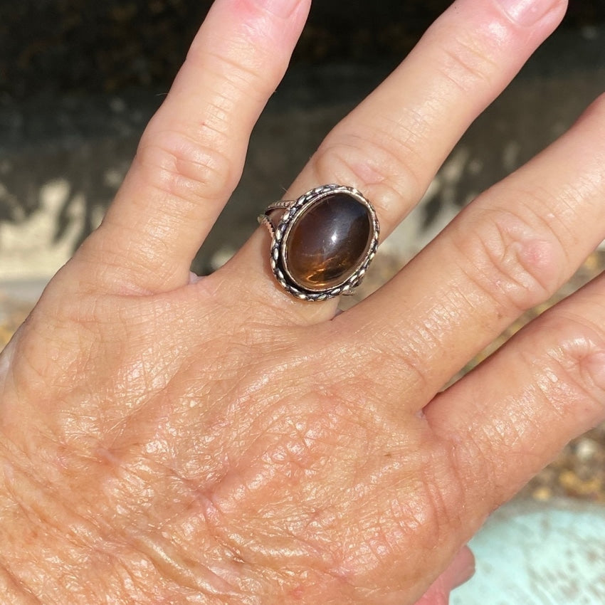 Root Beer Citrine Ring in Sterling Silver Size 7.5 Yourgreatfinds