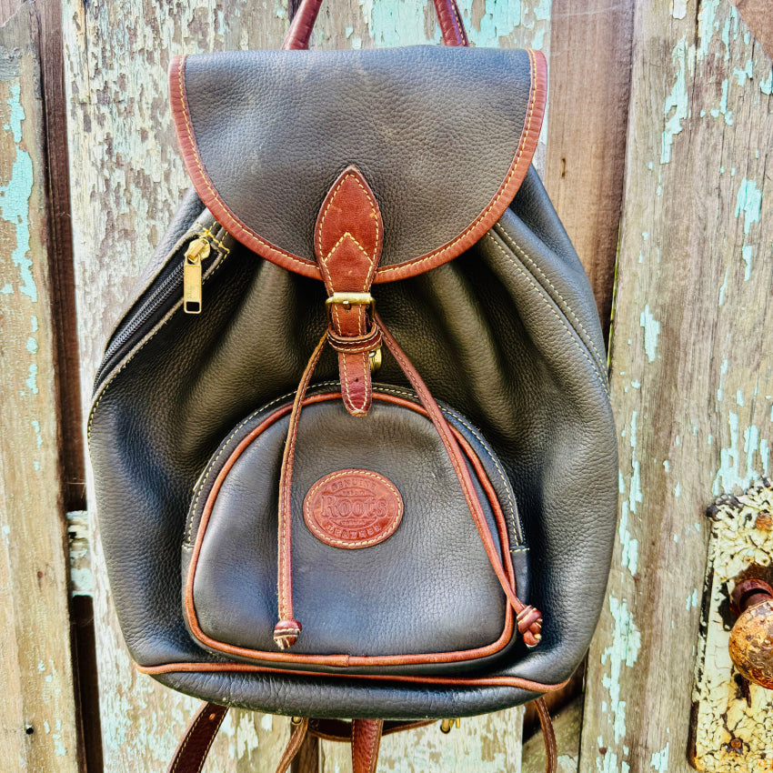 Roots of Canada Heavy Leather Backpack backpack