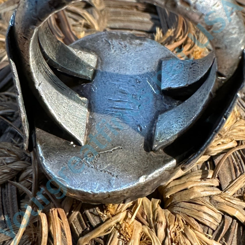 Navajo Unisex hallmarked (Verna Blackgoat) Sterling Silver & Spiderweb Turquoise ring sizes fashion 7, 7 1/4and 7 1/2 Gorgeous detail! 10.55 grams