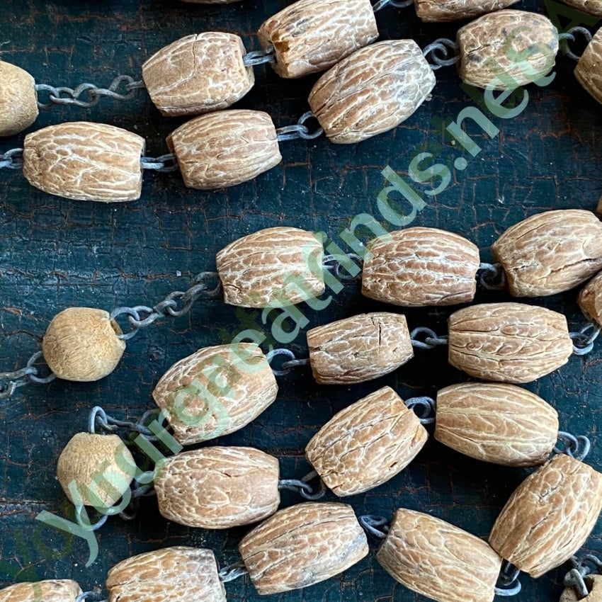 Rustic Vintage Olive Seed Pit Rosary with Patina Yourgreatfinds