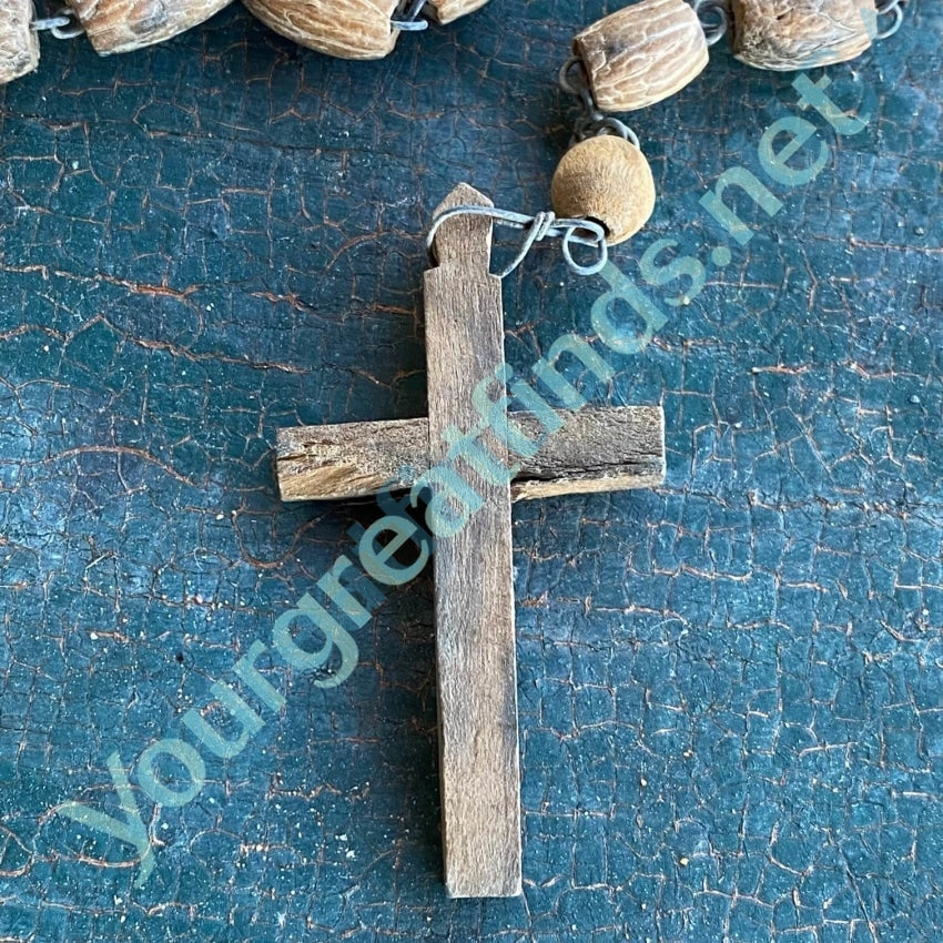 Rustic Vintage Olive Seed Pit Rosary with Patina Yourgreatfinds