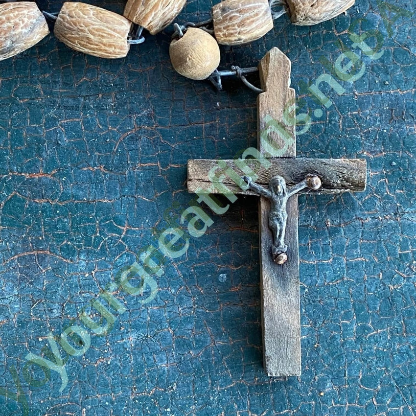 Rustic Vintage Olive Seed Pit Rosary with Patina Yourgreatfinds