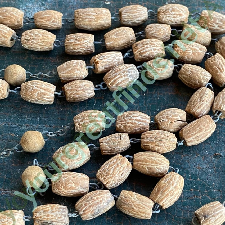 Rustic Vintage Olive Seed Pit Rosary with Patina Yourgreatfinds