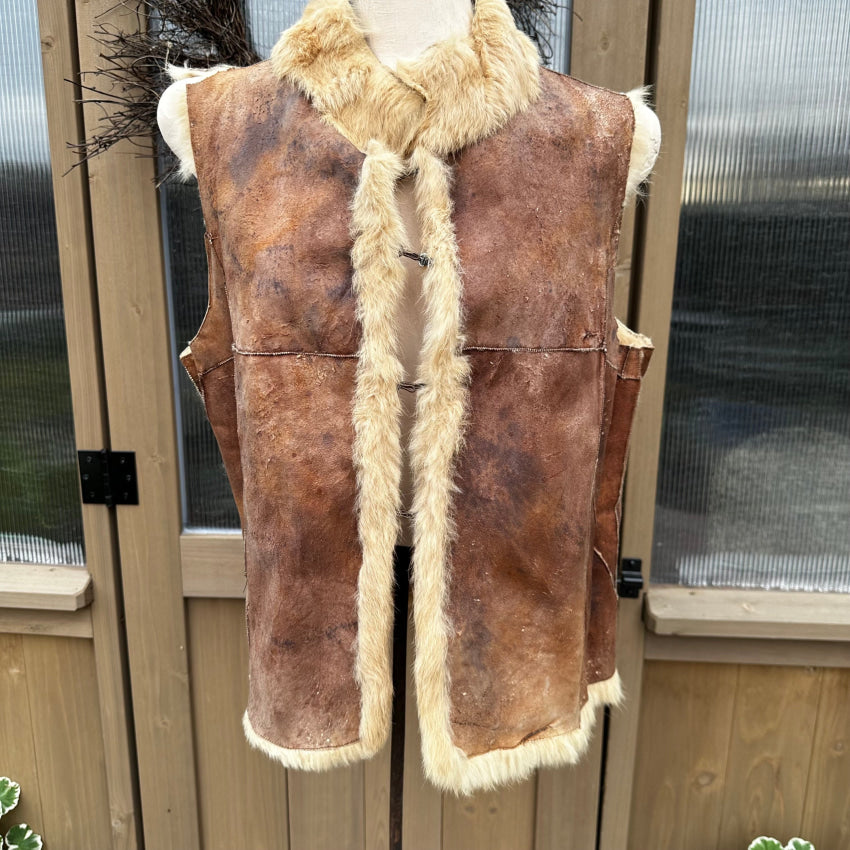 Rustic Vintage Rabbit Fur Reversible Vest