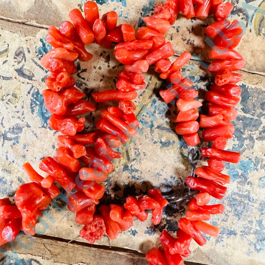 Vintage Red Branch Coral Necklace - Garden Party Collection