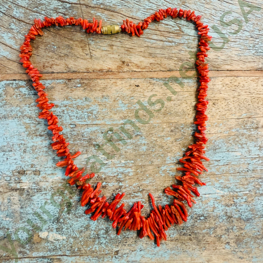 Rustic Vintage Red Branch Coral Necklace necklace