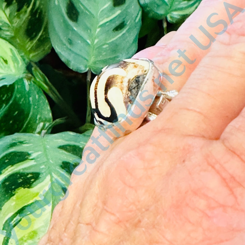 Sajen Sterling Silver Mudstone Adjustable Ring