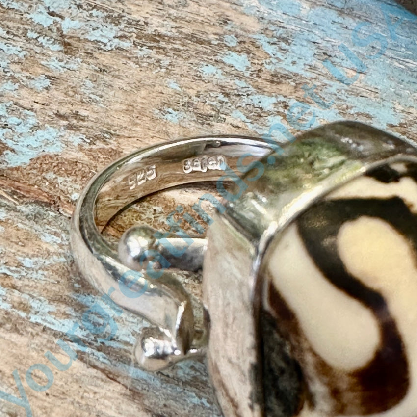 Sajen Sterling Silver Mudstone Adjustable Ring