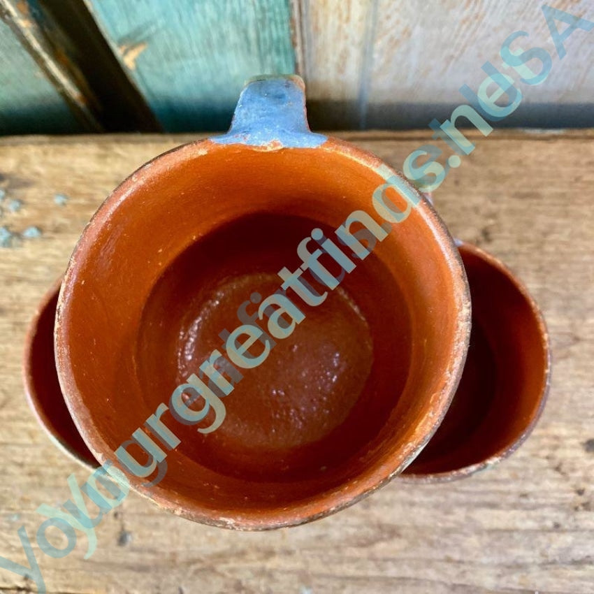 Set of Three Red Clay Pottery Mugs From Mexico Yourgreatfinds