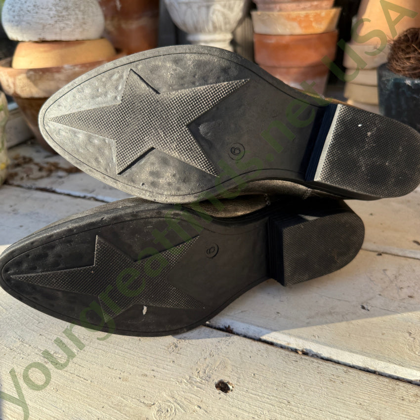 Seven7 Pewter & Black Rockstar Bootie Ankle Chelsea Boots 6 shoes