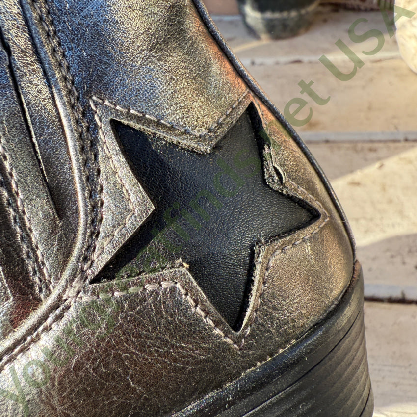 Seven7 Pewter & Black Rockstar Bootie Ankle Chelsea Boots 6 shoes