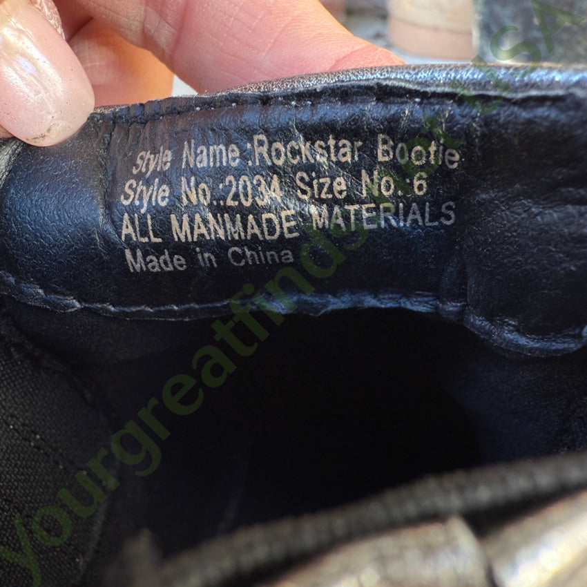 Seven7 Pewter & Black Rockstar Bootie Ankle Chelsea Boots 6 shoes