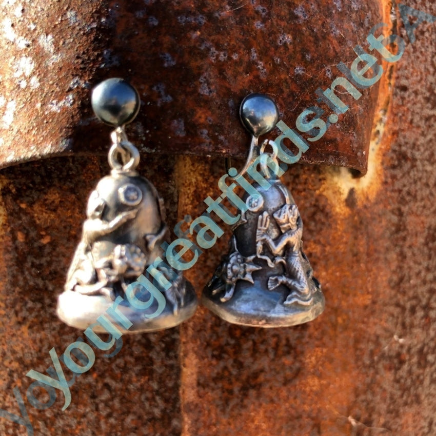 Siam Sterling Silver Bell Earrings Screw Back Yourgreatfinds